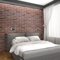 Панель ПВХ 3D Век Кирпич бордо